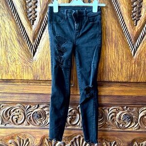American Eagle Outfitters Ripped Black Skinny Jeans